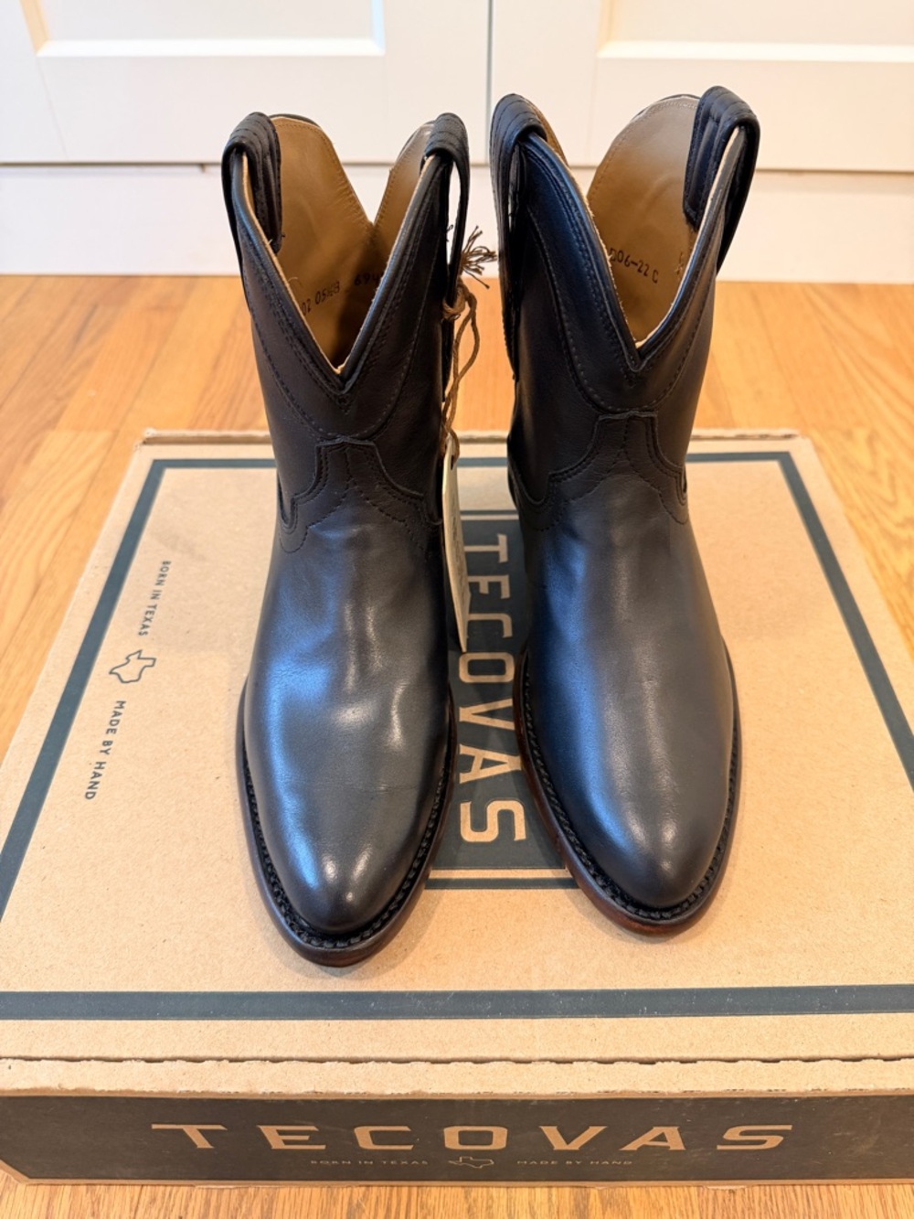 Tecovas Black Leather Ankle Boots - Picture 9 of 11